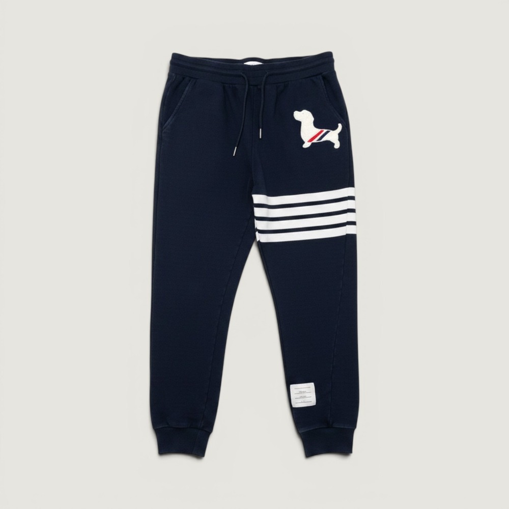Thom Browne Sweatpants Rare Patch 4-Bar Stripe Navy Blue Size 3 Large